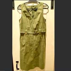MAEVE Anthropologie Army / Khaki Green Dress with Military Details